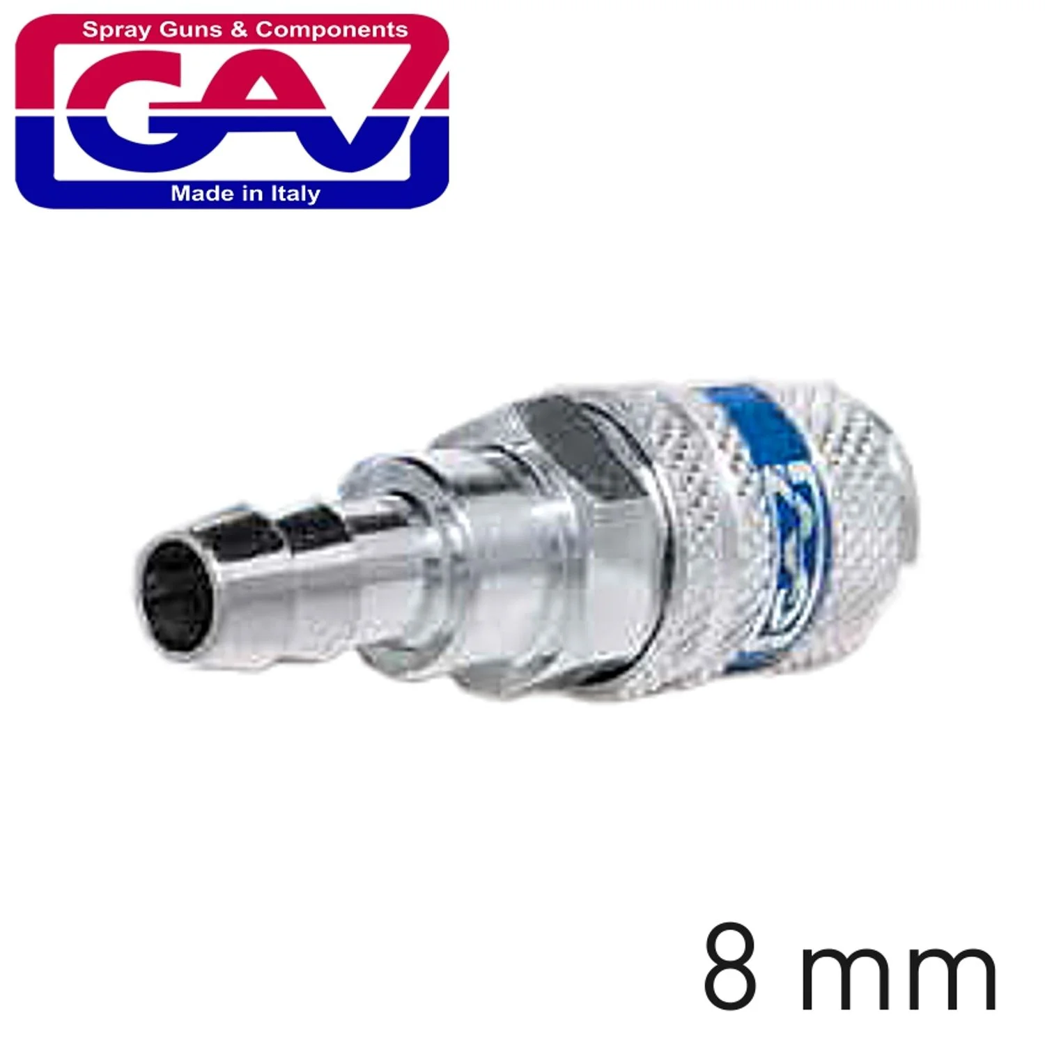 GAV4500-C2.webp HARDENED STEEL QUICK COUPLER 8MM HOSE TAIL - Image 1