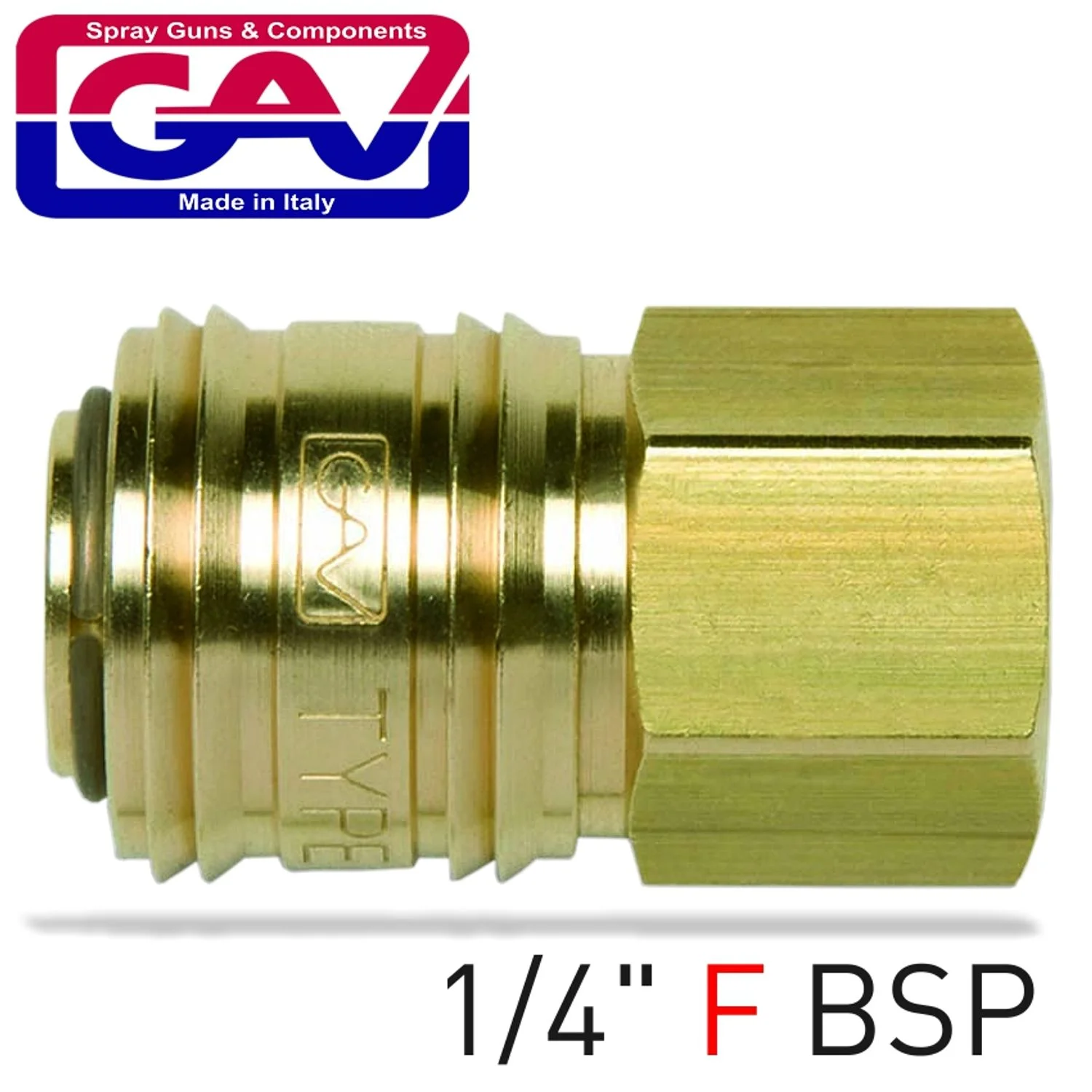 GAV5800-A1.webp BRASS QUICK COUPLER 1/4″F GERMAN - Image 1