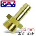 BRASS HOSE TAIL 3/8 M X13MM
