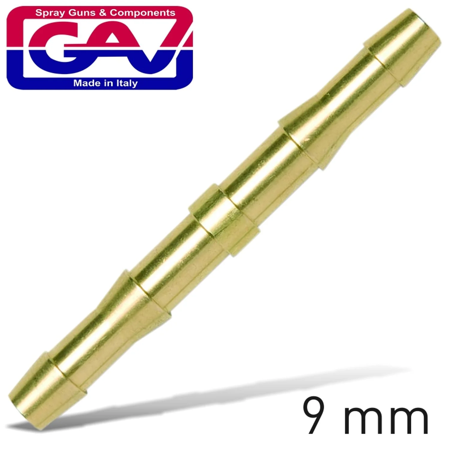 GAV5836-2.webp BRASS HOSE CONNECTOR 9MM X 9MM - Image 1