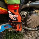 LIMITED EDIT. MEDIUM RACING GLOVE ORANGE SYN. LEATHER - Image 2