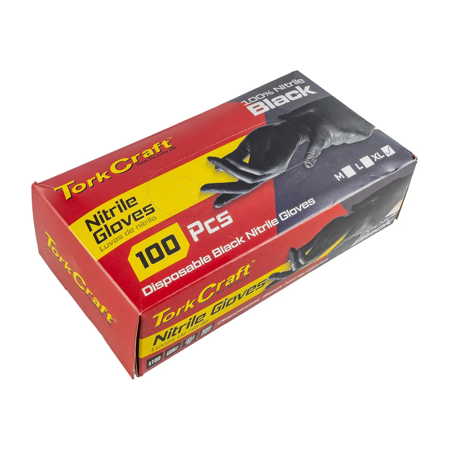 GL132.webp NITRILE GLOVE L/DUTY X-LARGE BLACK 100PC T/BOX - Image 1