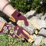 LADIES SLIM FIT MEDIUM GARDEN GLOVES MAROON - Image 2