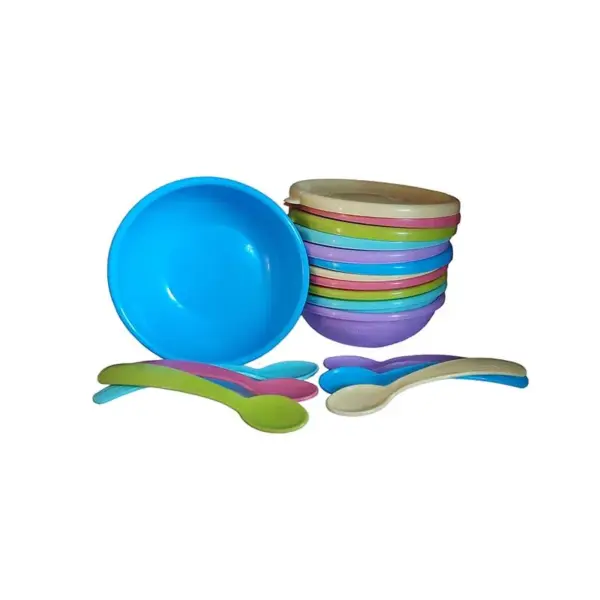 BABY FEEDING SET 12PCE (6 BOWLS + LID + 6 SPOONS)