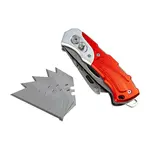 KNIFE UTILITY S/STEEL BLADES FOLDABLE WITH 5 SPARE BLADES - Image 2