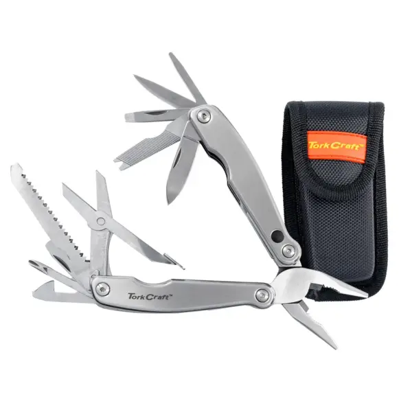 MULTITOOL SILVER MINI WITH LED LIGHT WITH NYLON POUCH IN BLISTER