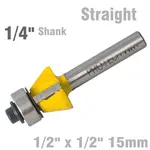 BEVEL TRIM BIT 1/2″ X 1/2″ 15DEG 1/4″ SHANK