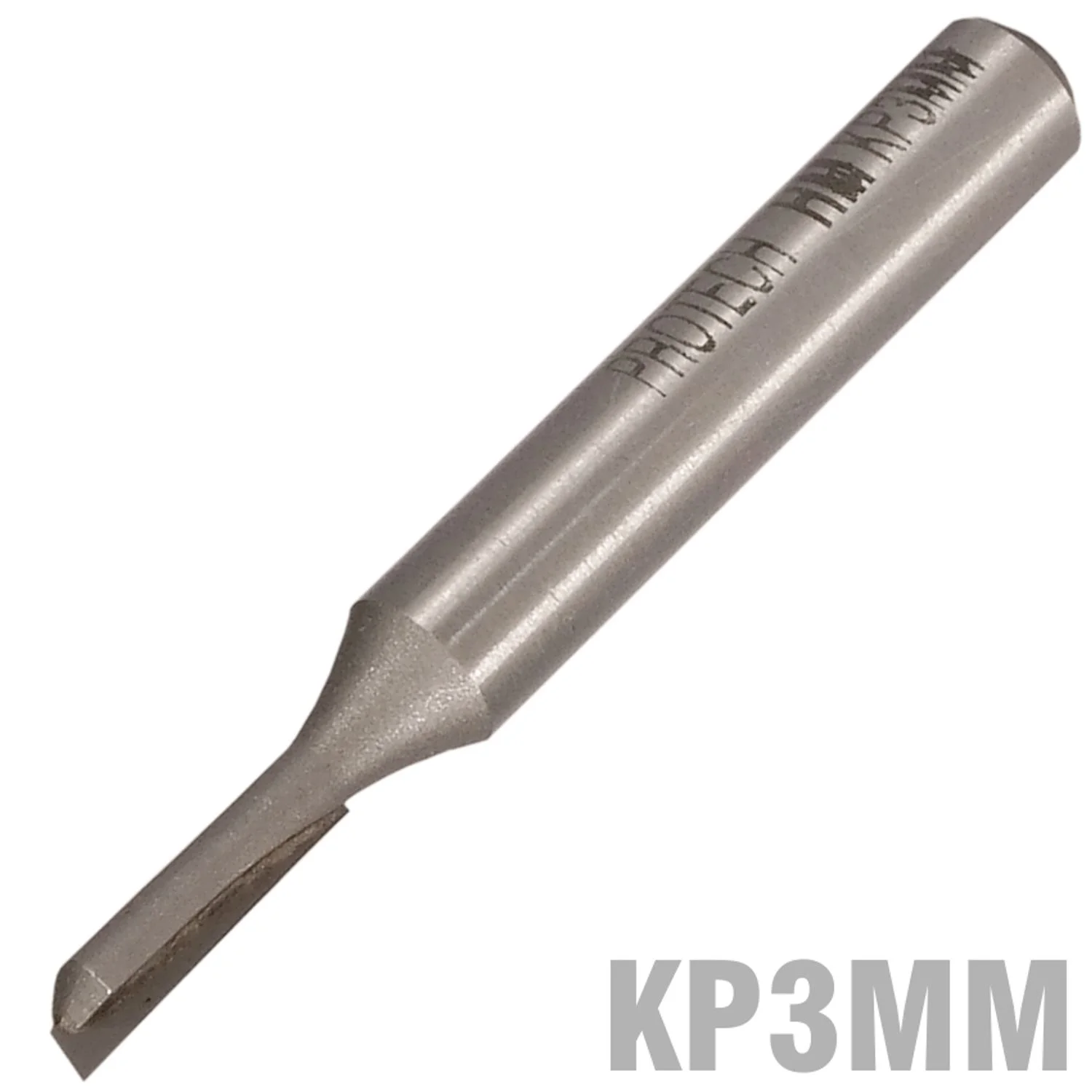 KP3MM.webp STRAIGHT BIT 3MM X 13MM SINGLE FLUTE METRIC 1/4″SHANK - Image 1