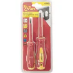 2PC SCREWDRIVER INSULATED VDE 3.5X75MM SLOTTED and PH1X80MM - Image 2