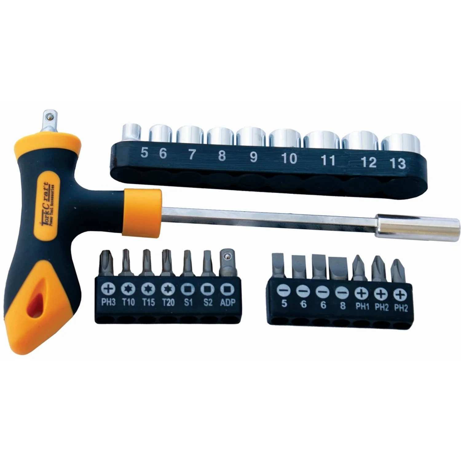 KT7124.webp SCREWDRIVER BIT and SOCKET SET 24 PC T BAR - Image 1