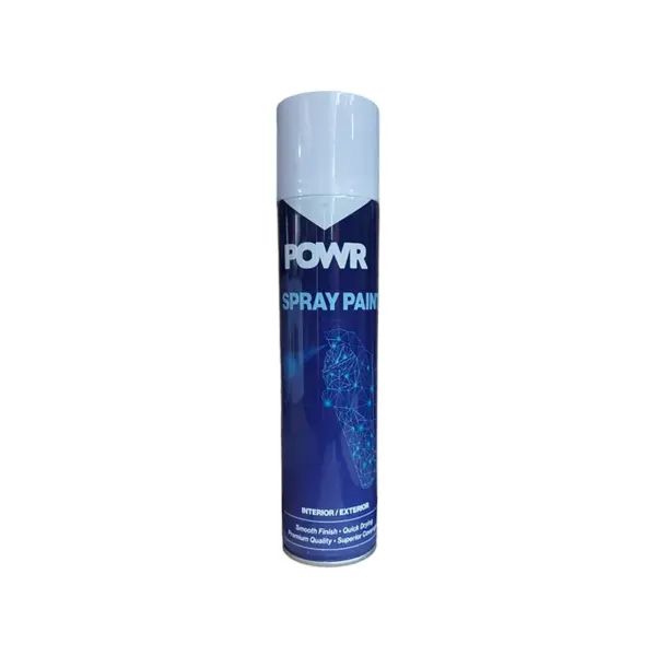 PAINT SPRAY STD WHITE GLOSS 300ML POWR