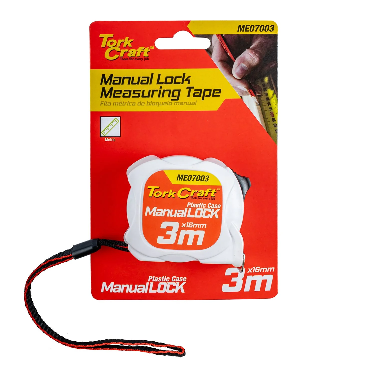ME07003.webp MEASURING TAPE M/LOCK 3M X 16MM PLASTIC CASING - Image 1