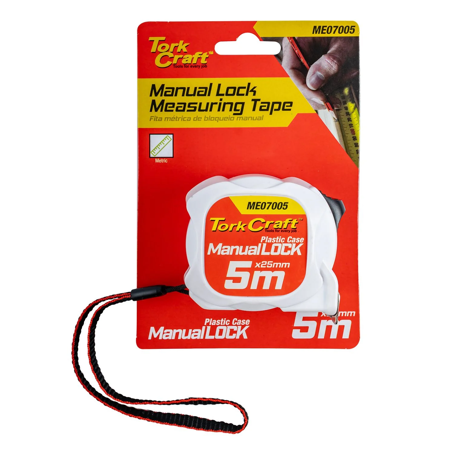 ME07005.webp MEASURING TAPE M/LOCK 5M X 25MM PLASTIC CASING - Image 1