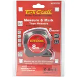 MEASURING TAPE WITH MARKER 8M X 25MM RUBBER CASING MATT FINISH - Image 2