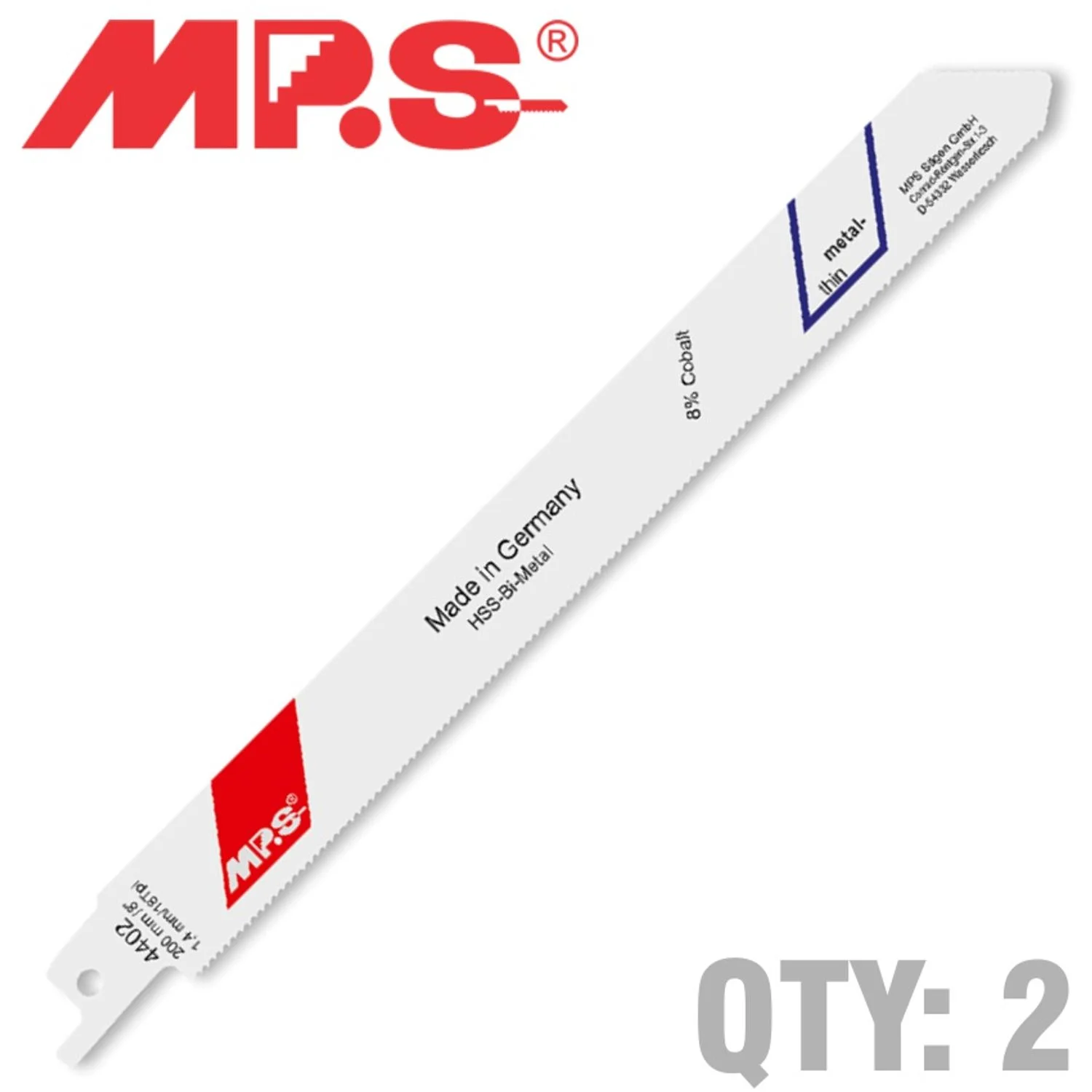 MPS4402-2.webp SABRE SAW BLADE BI-METAL 200MM 18 TPI 2/PACK - Image 1