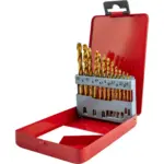 DRILL BIT SET 13PCE TIN. COATED METAL CASE