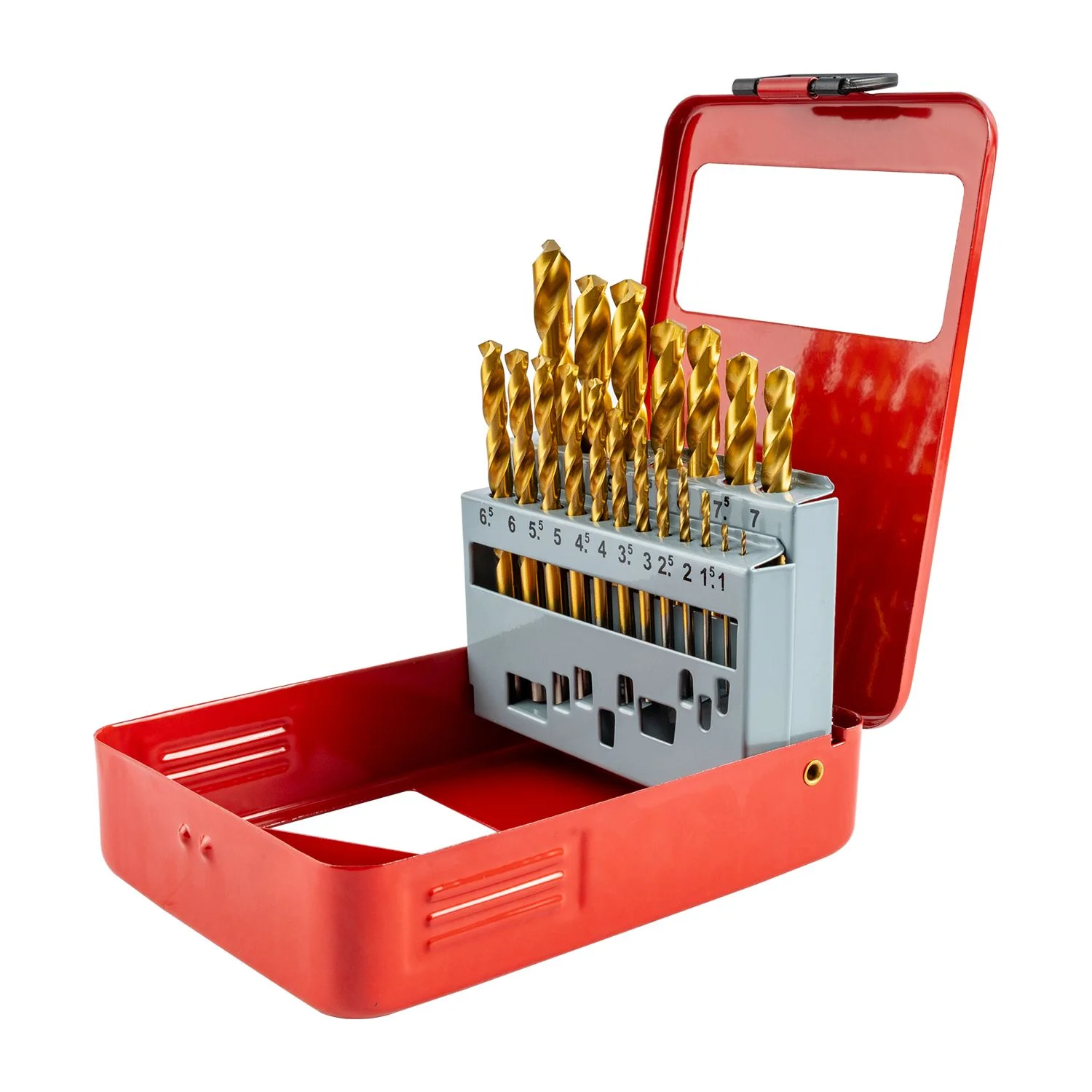 NR02019.webp DRILL BIT SET 19PCE TIN. COATED METAL CASE - Image 1