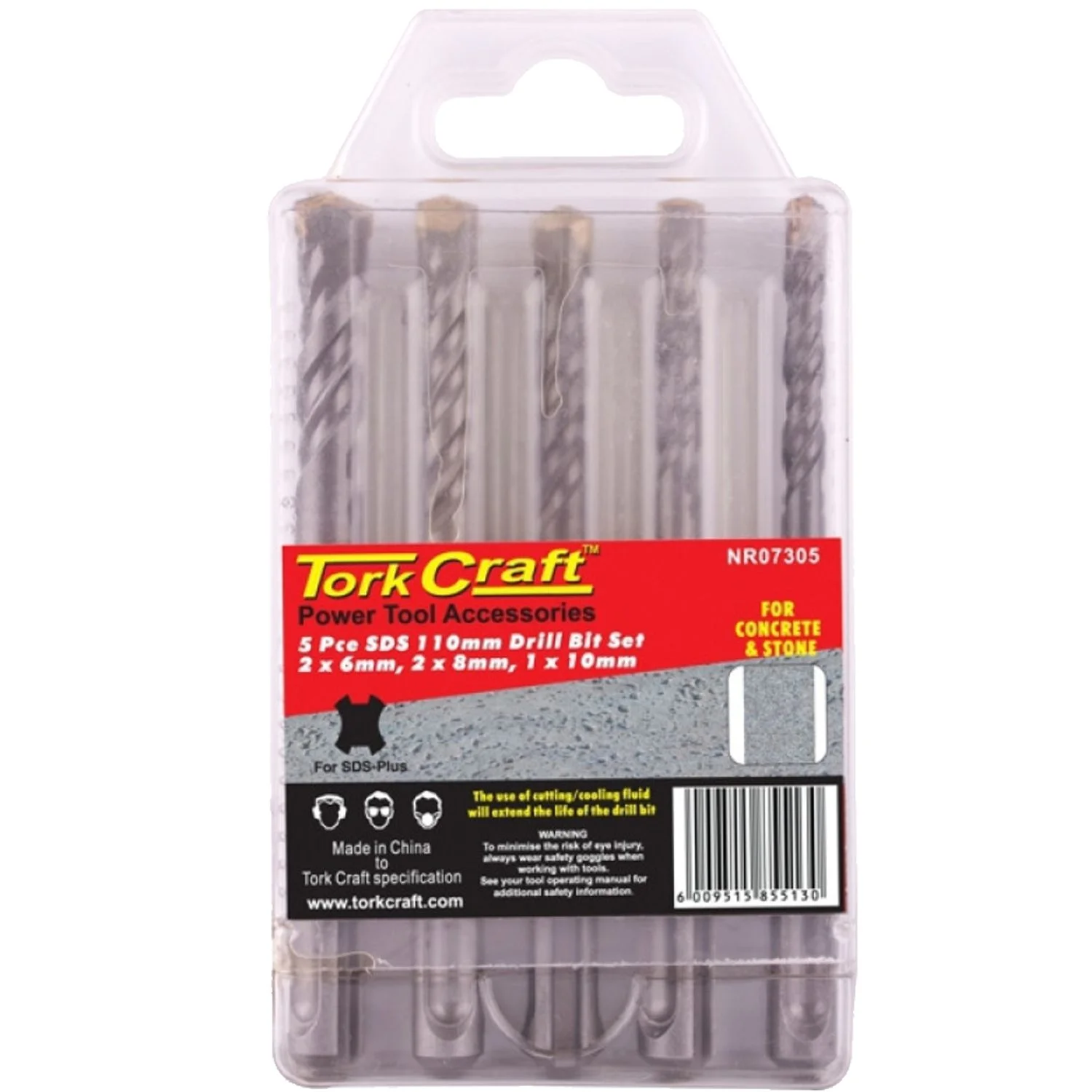 NR07305.webp SDS 110MM DRILL BIT SET 5PC 2 X6MM 2 X 8MM 1X10MM - Image 1