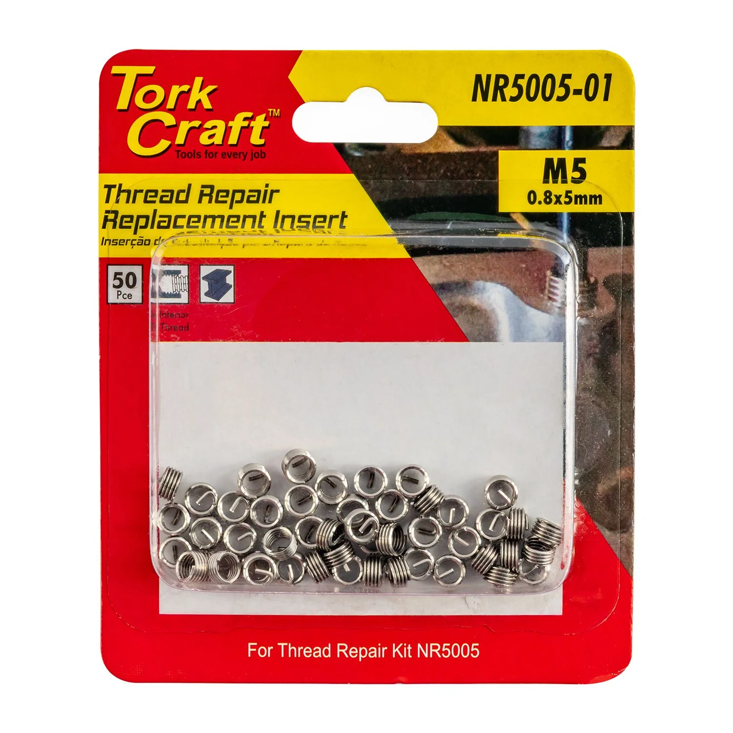 NR5005-01.webp THREAD REPAIR M5 X 0.8 X 5MM REPL INSERTS FOR NR5005 50PCS - Image 1