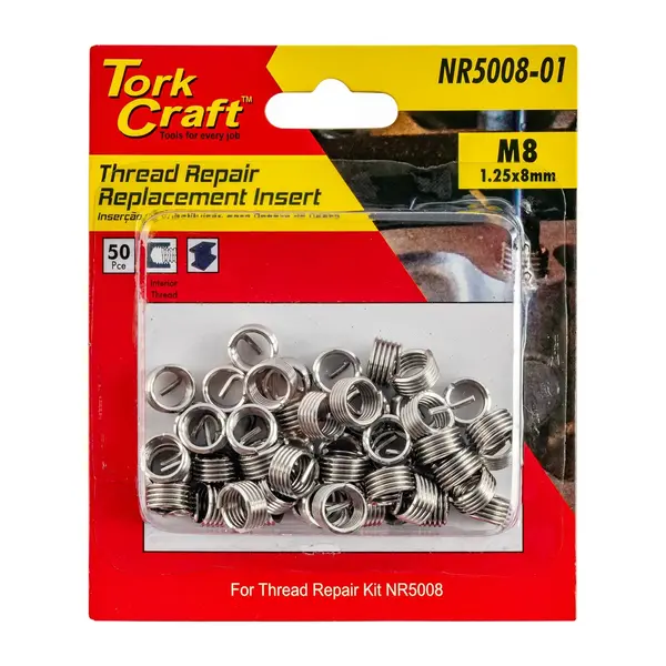 THREAD REPAIR M8 X 1.25 X 8MM REPL INSERTS FOR NR5008 50PCS
