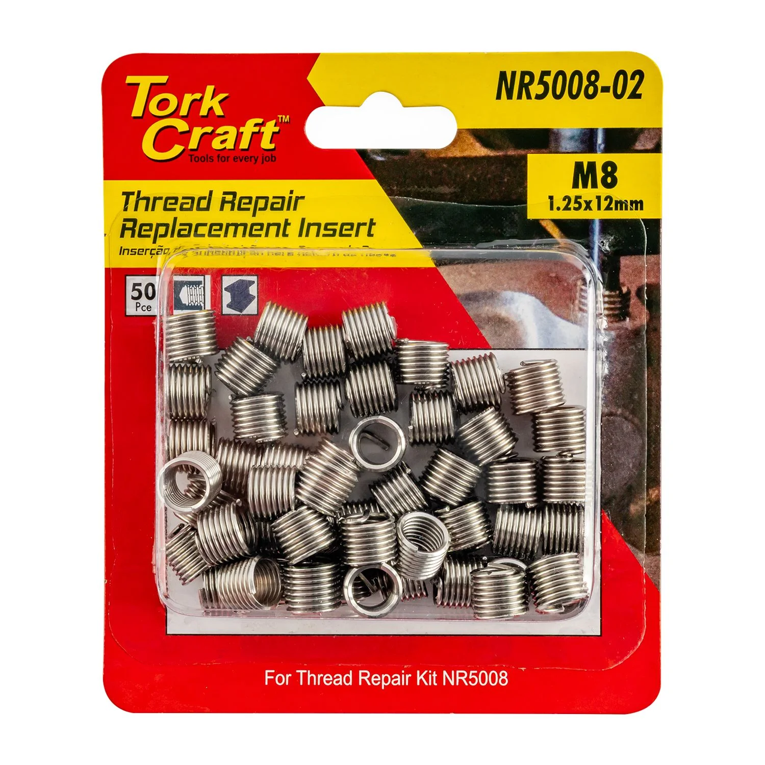 NR5008-02.webp THREAD REPAIR M8 X 1.25 X 12MM REPL INSERTS FOR NR5008 50PCS - Image 1