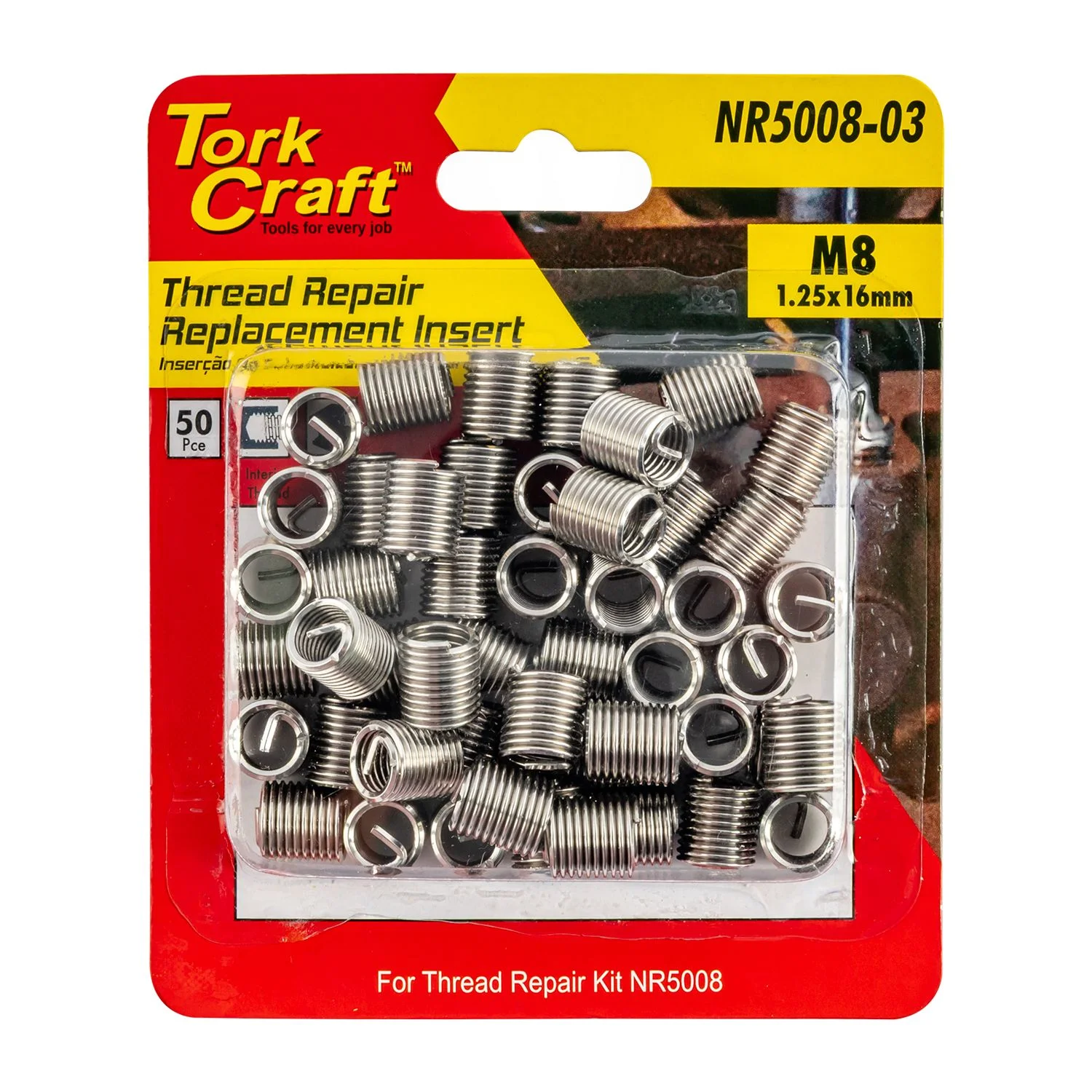 NR5008-03.webp THREAD REPAIR M8 X 1.25 X 16MM REPL INSERTS FOR NR5008 50PCS - Image 1