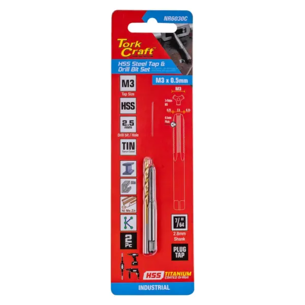 TAP HSS 3X0.5 and DRILL 2.5MM 2PC SET
