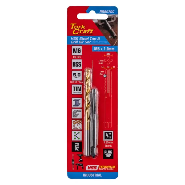 TAP HSS 6X1.0 and DRILL 5.0MM 2PC SET