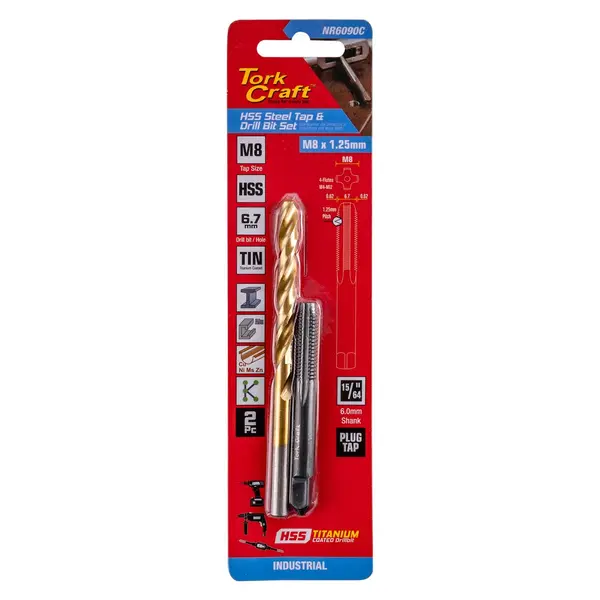 TAP HSS 8X1.25 and DRILL 6.7MM 2PC SET