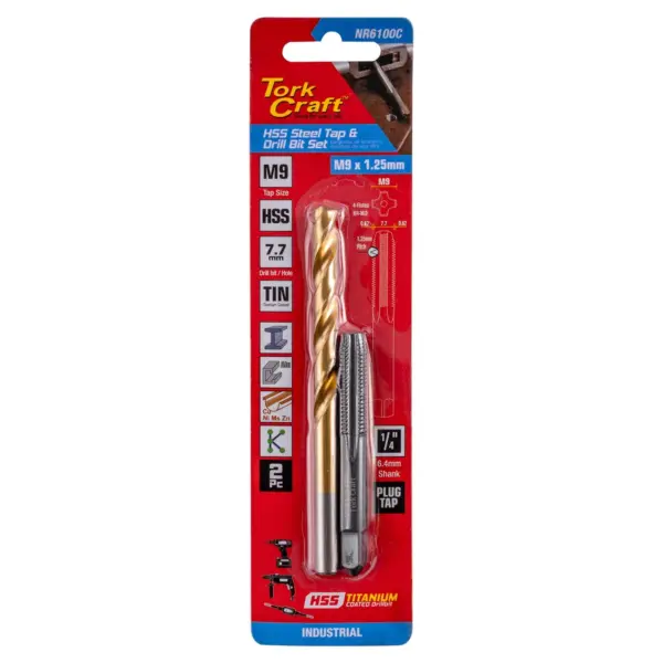 TAP HSS 9X1.25 and DRILL 7.7MM 2PC SET