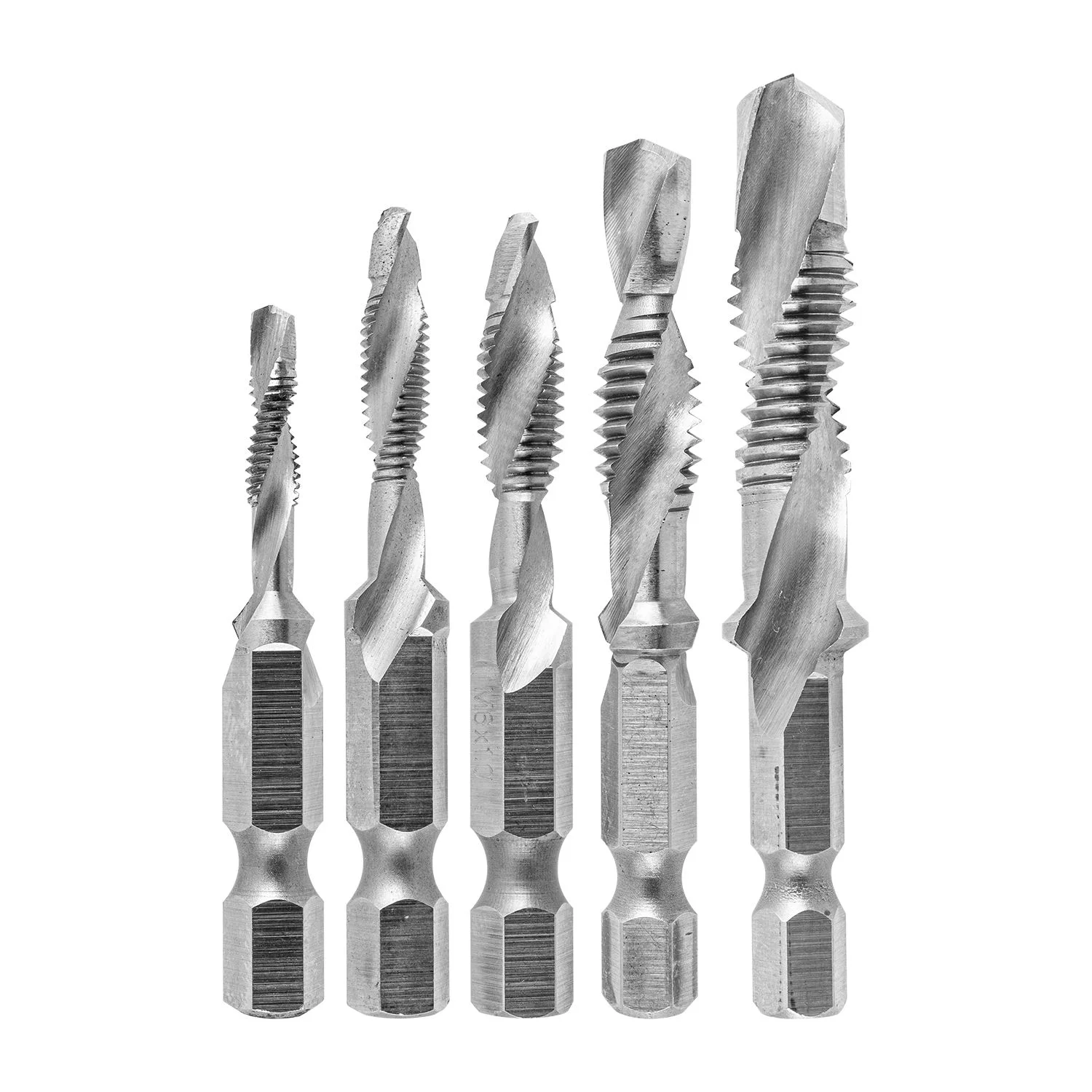 NR62005.webp DRILL TAP HSS 5PC SET METRIC M4/M5/M6/M8/M10 3-IN-1 - Image 1