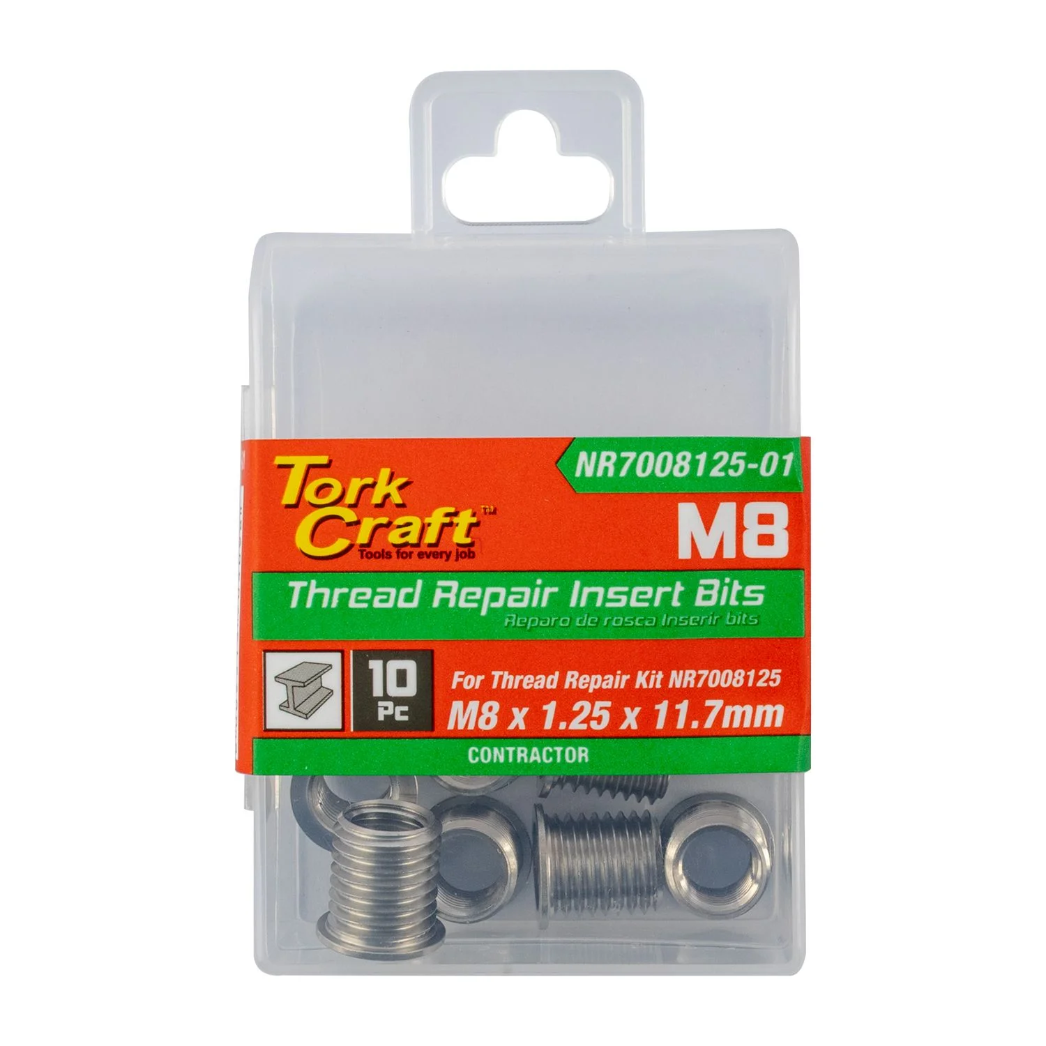 NR7008125-01.webp REPL. INSERT 10PC M8 X 1.25 X 11.7MM S/STEEL FOR NR7008125 - Image 1