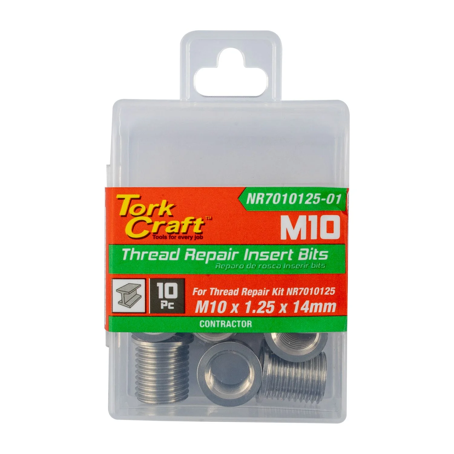 NR7010125-01.webp REPL. INSERT 10PC M10 X 1.25 X 14MM S/STEEL FOR NR7010125 - Image 1