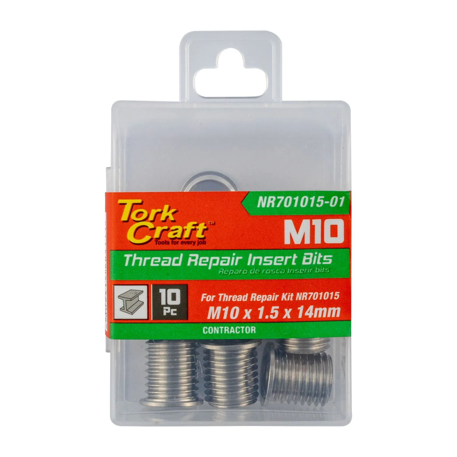 NR701015-01.webp REPL. INSERT 10PC M10 X 1.5 X 14MM S/STEEL FOR NR701015 - Image 1