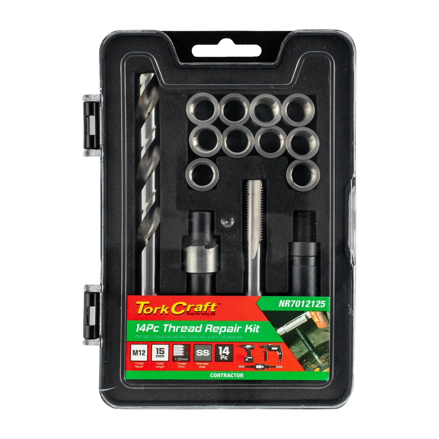 NR7012125.webp THREAD REPAIR KIT 14PC M12 X 1.25 X 15MM FLANGE INSERT - Image 1