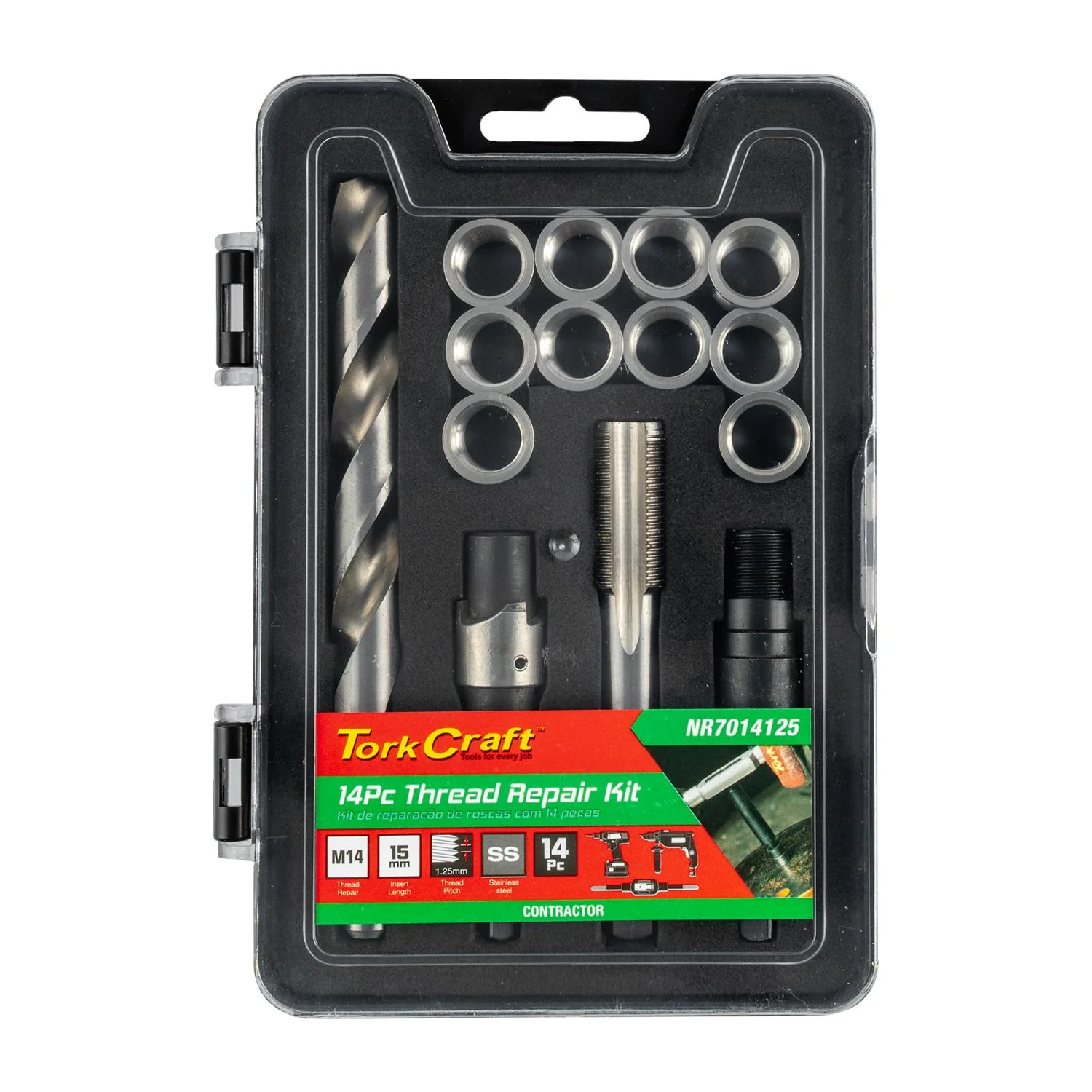 NR7014125.webp THREAD REPAIR KIT 14PC M14 X 1.25 X 15MM FLANGE INSERT - Image 1