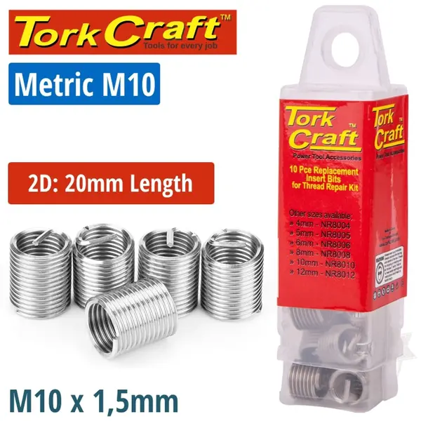 THREAD REPAIR KIT M10 X 2D REPLACEMENT INSERTS 5PCE