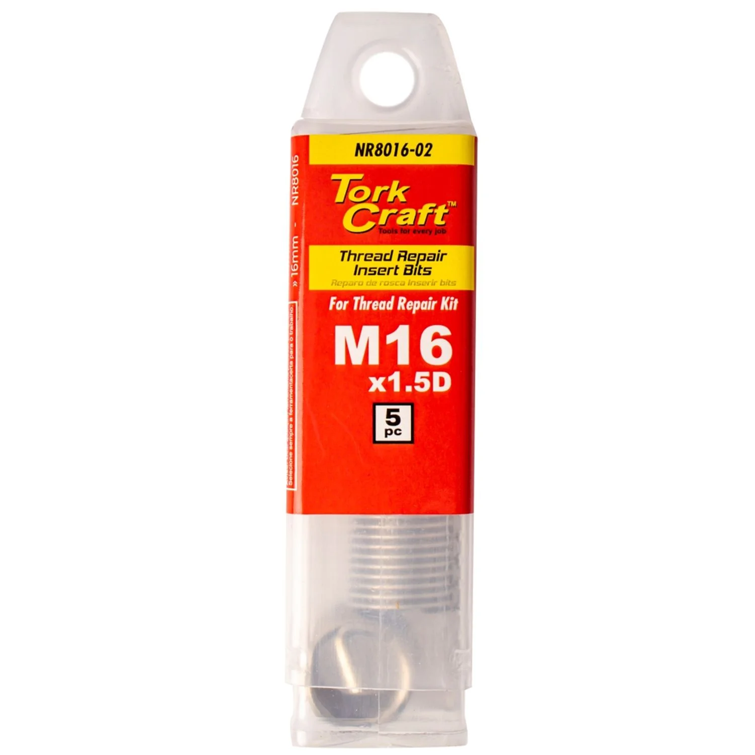 NR8016-02.webp THREAD REPAIR KIT M16 X 1.5D REPLACEMENT INSERTS 5PCE - Image 1