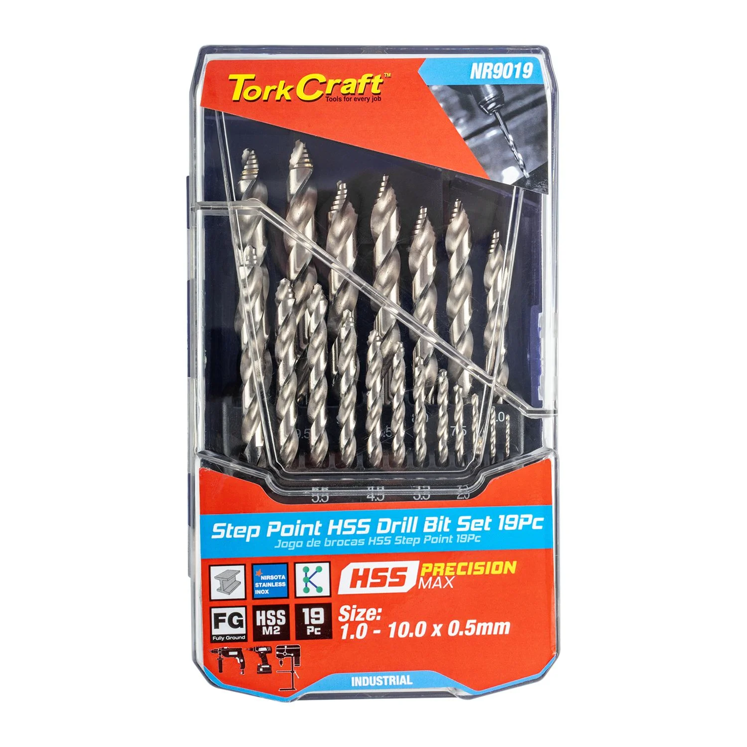NR9019.webp PRECISION-MAX STEP POINT 19PCE DRILL SET 1-10MM X 0.5MM - Image 1