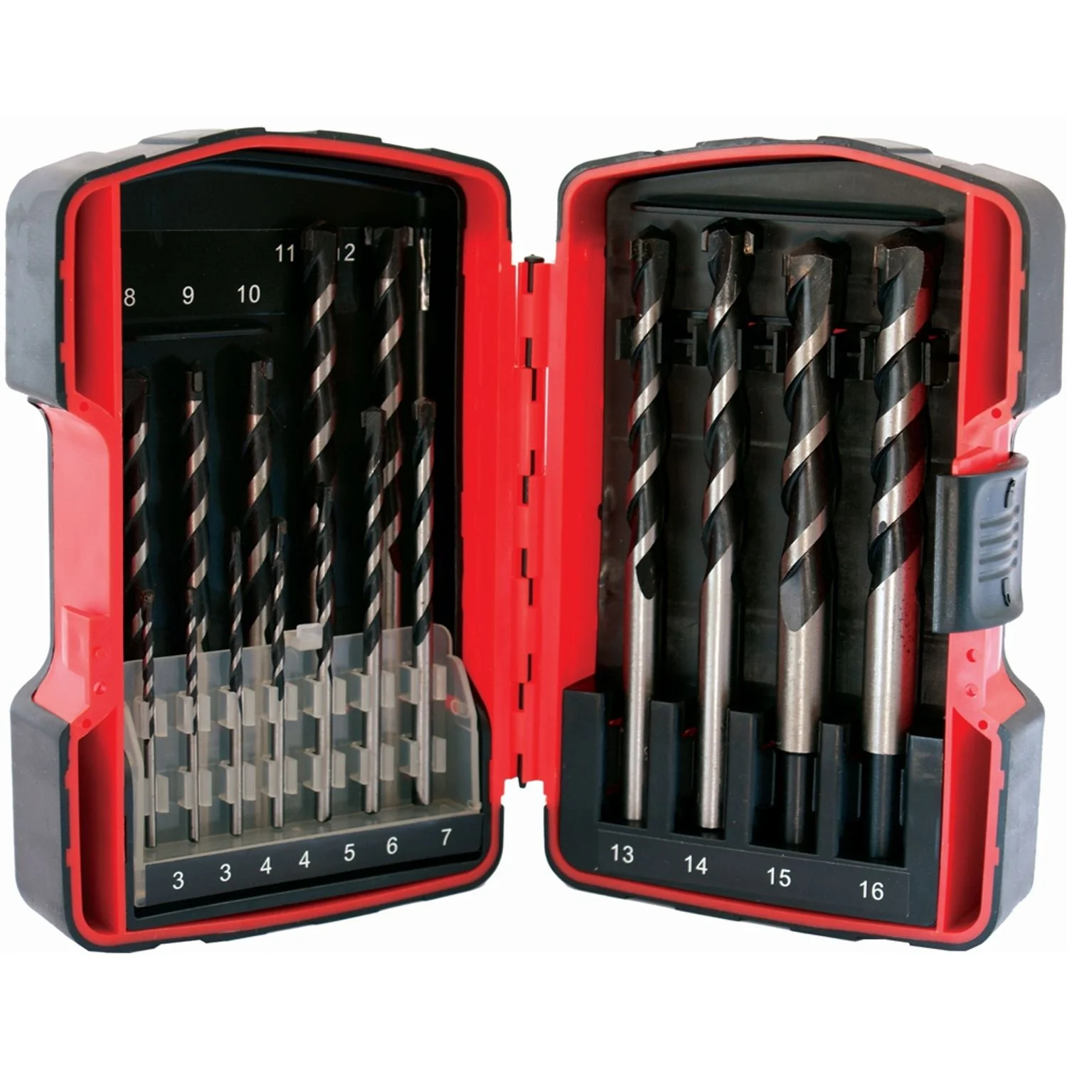 NRM00016.webp MASONRY DRILL BIT SET 16PC 3 - 16MM IN PLASTIC CASE - Image 1