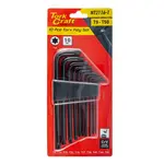 10PC TORX KEY SET T9-T50 CR-V CARDED