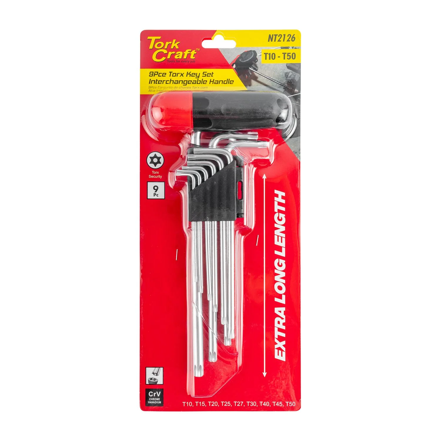 NT2126.webp 9PC TORX ALLEN KEY SET WITH INTERCHANGEABLE HANDLE - Image 1