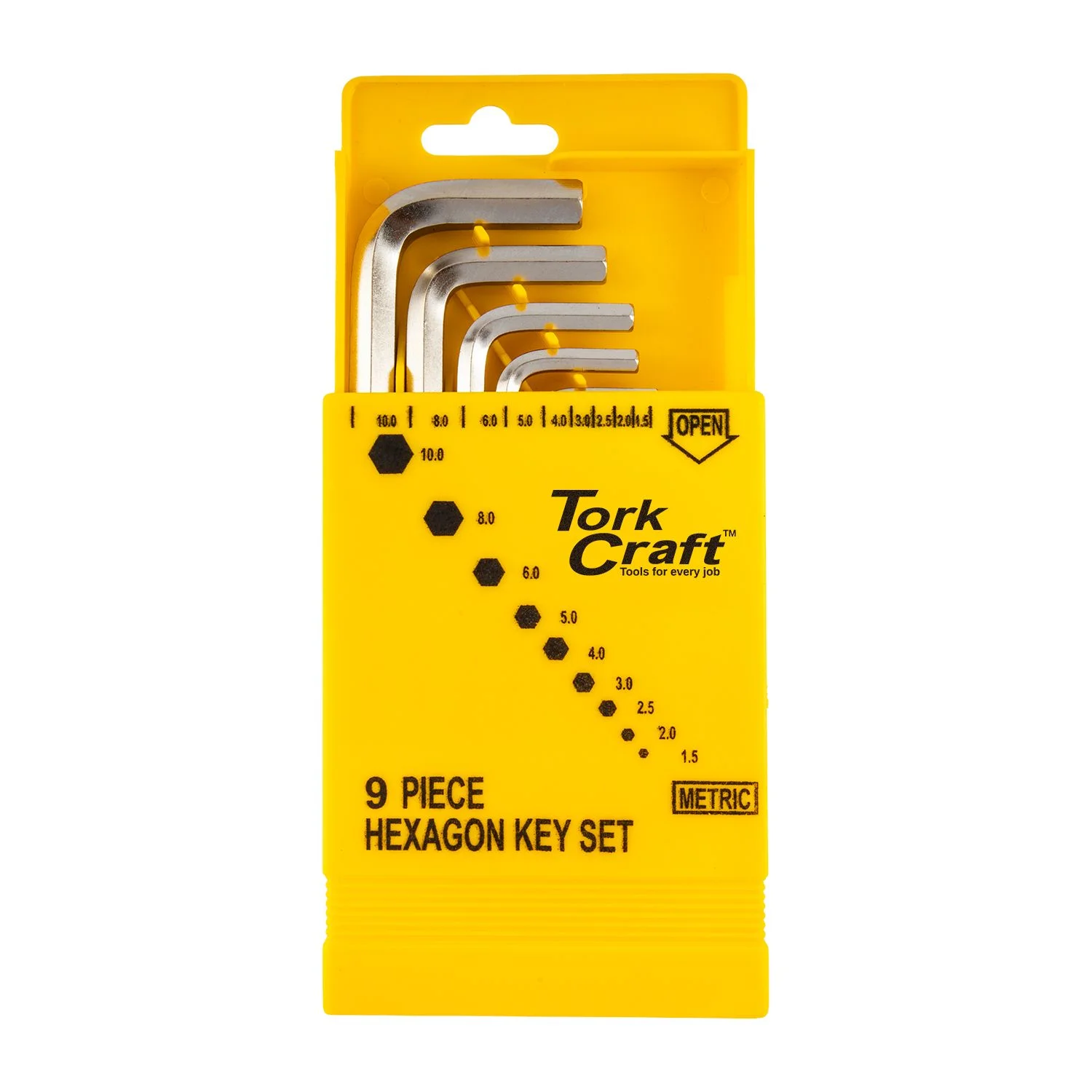 NT2508.webp 9PC HEX KEY SET 1.5-10MM CR-V IN PLASTIC CASE - Image 1