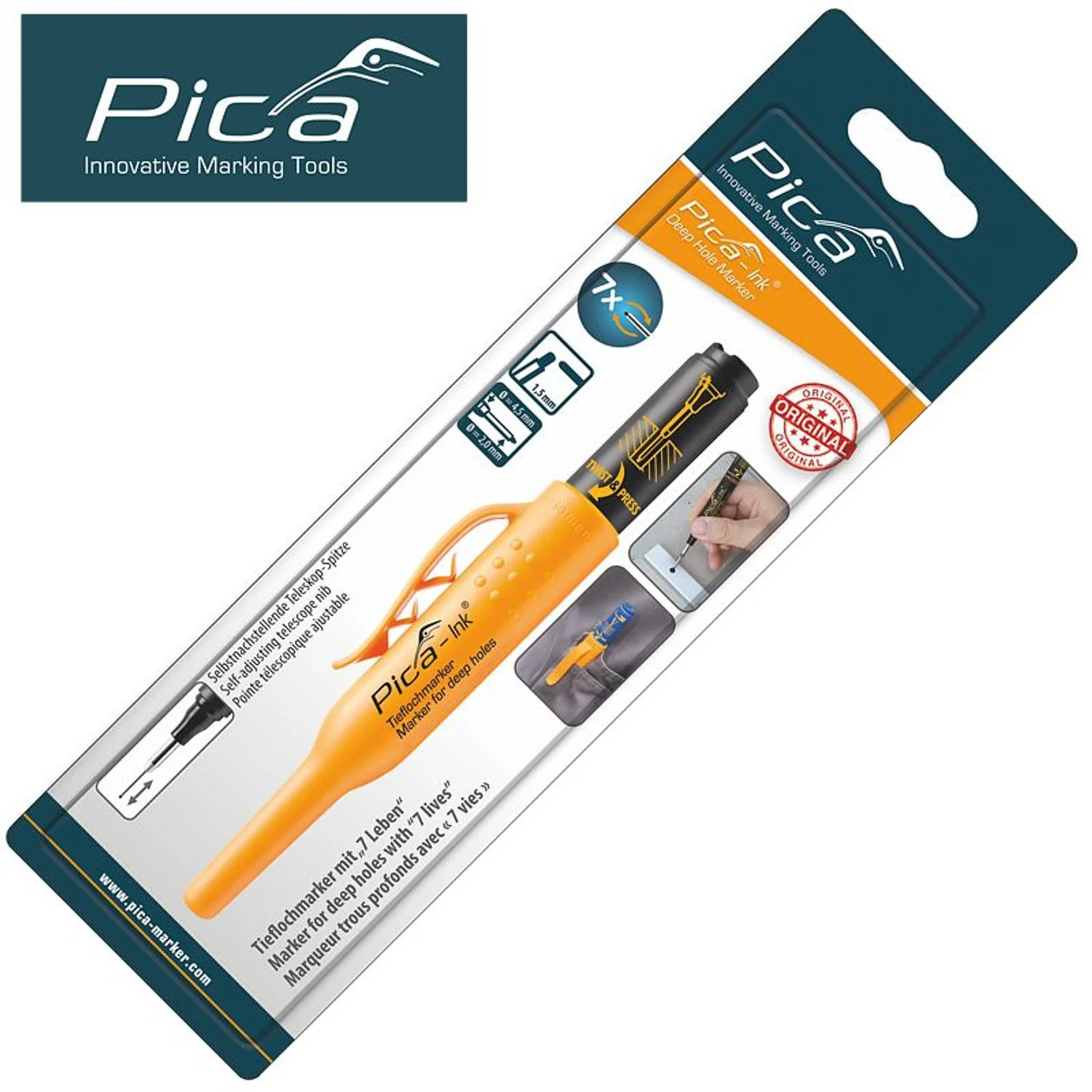 PICA150-46.webp PICA INK MARKER FOR DEEP HOLES BLACK - Image 1