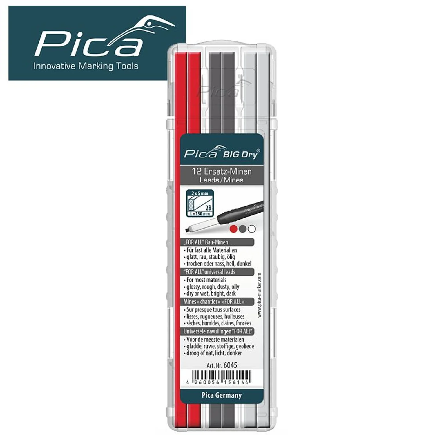 PICA6045.webp PICA BIG DRY REFILL SET ASSORTED GRAPHITE and WHITE and RED - Image 1