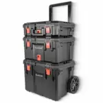 PLASTIC TOOL BOX STORAGE STATION 3 TIER WITH WHEELS
