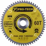 SAW BLADE TCT 230 X 2.4 X 30 X 60T ALUM. PROF.