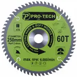 SAW BLADE TCT 250 X 2.4 X 30 X 60T WOOD PROF.