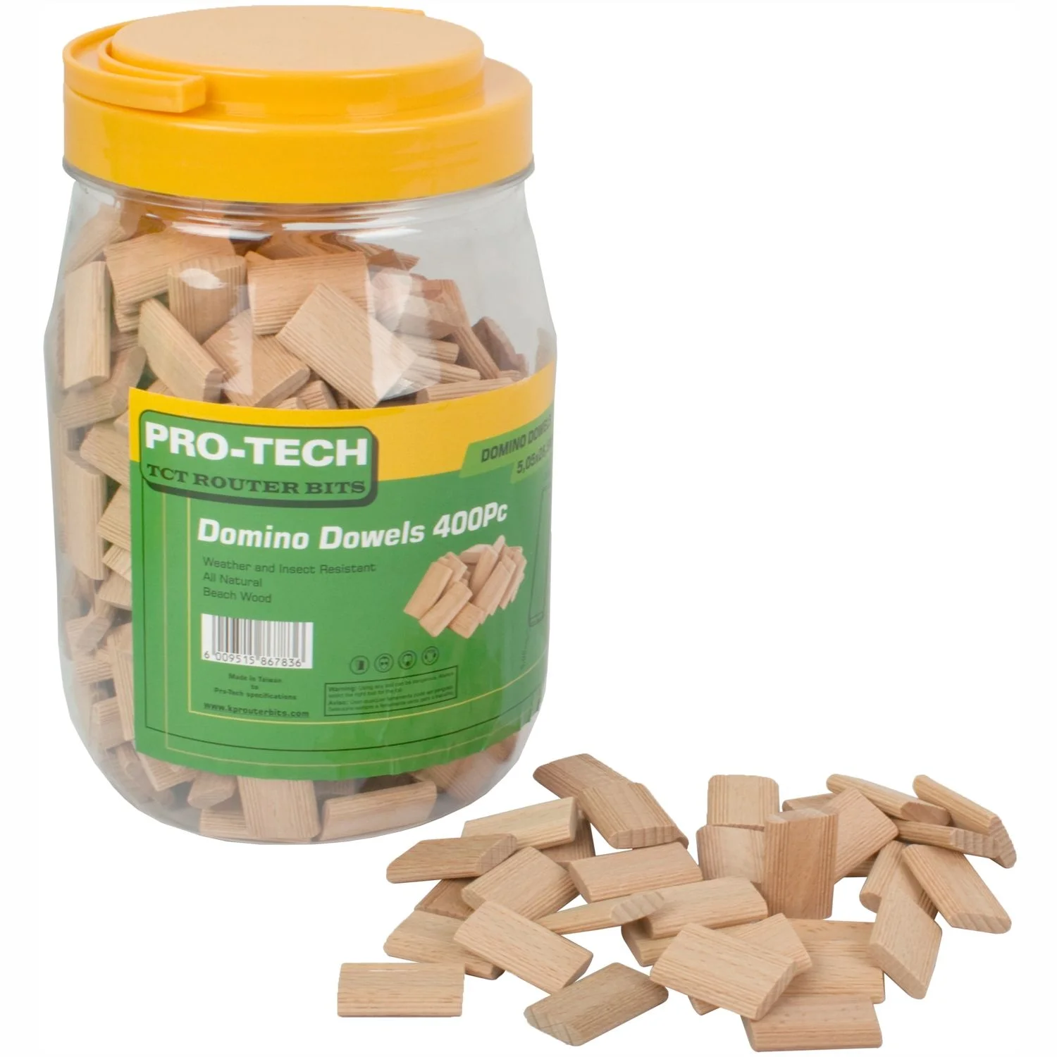 PTD0530.webp DOMINO TENON 5.5 X 28.5MM 400PC JAR BEECH WOOD - Image 1