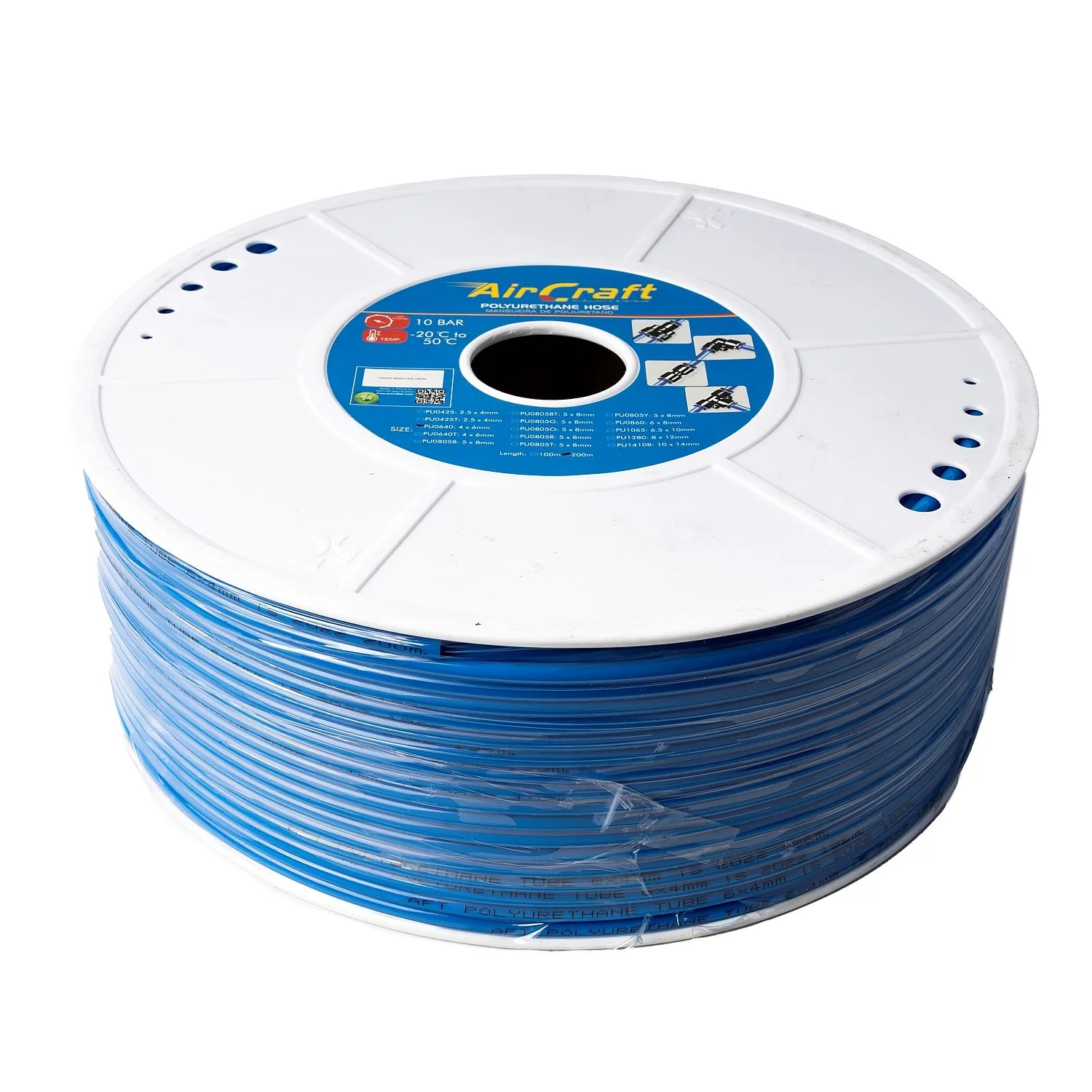 PU0640.webp POLYURETHANE HOSE BLUE 6MM O.D. PER METRE (200M PER ROLL) - Image 1